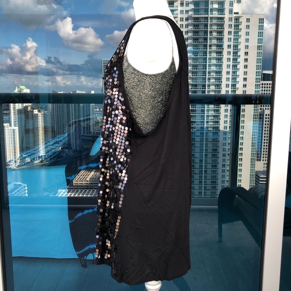 **SOLD** EYESHADOW | Sleeveless Sequins Top | BLK - Picture 3 of 7